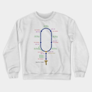 How to pray the rosary (for light backgrounds) Crewneck Sweatshirt